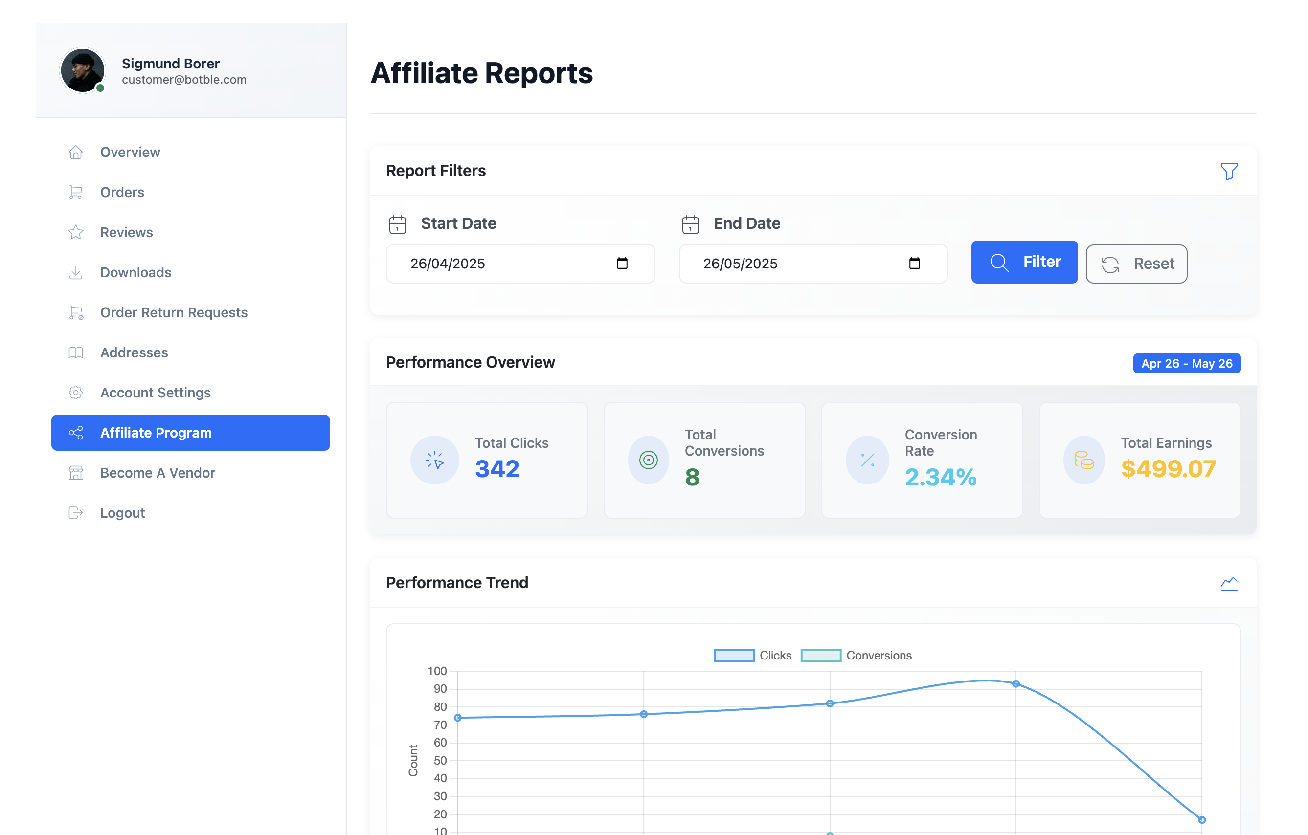 Affiliate Dashboard