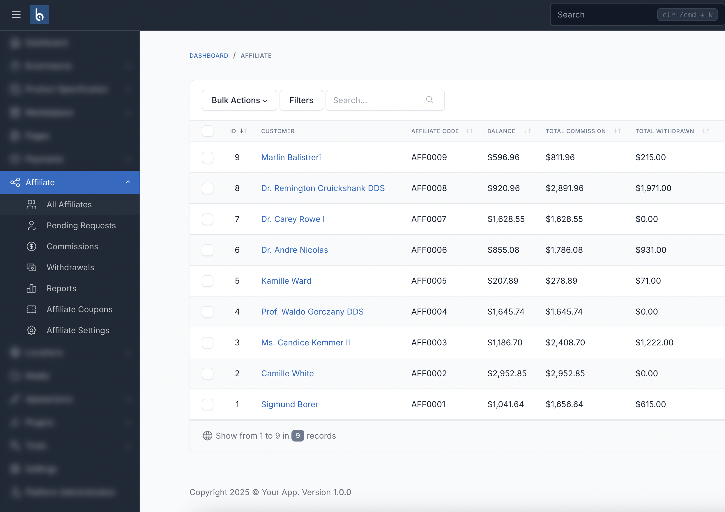 Affiliate Management