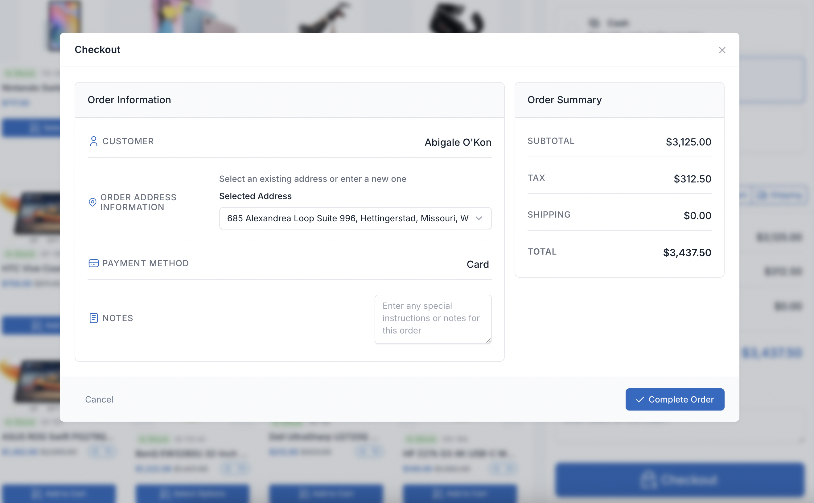 Checkout Process