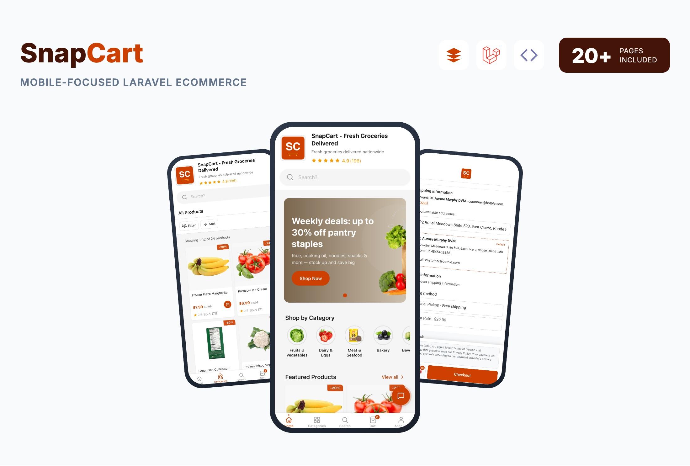SnapCart - Mobile-Focused Laravel eCommerce System for Fast Checkout Experiences