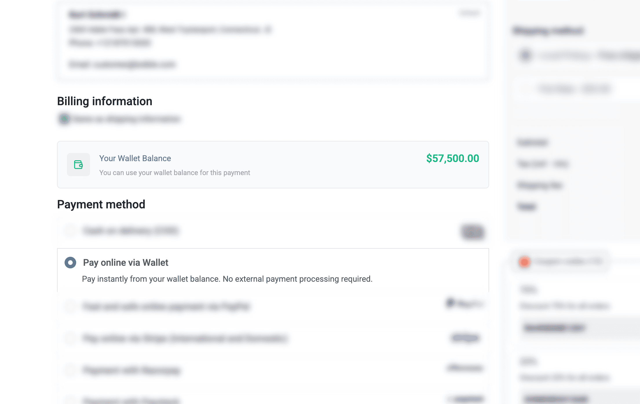 Pay with E-Wallet at Checkout