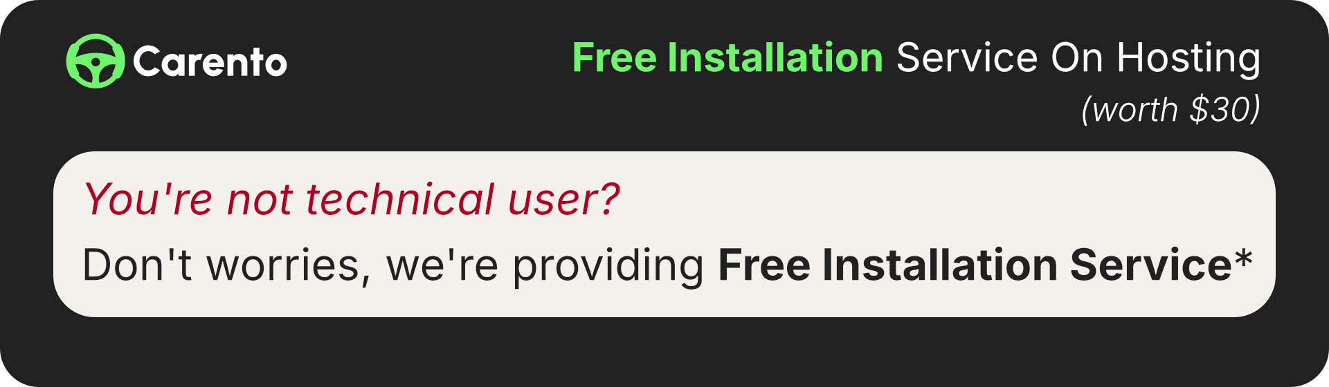 Free installation service