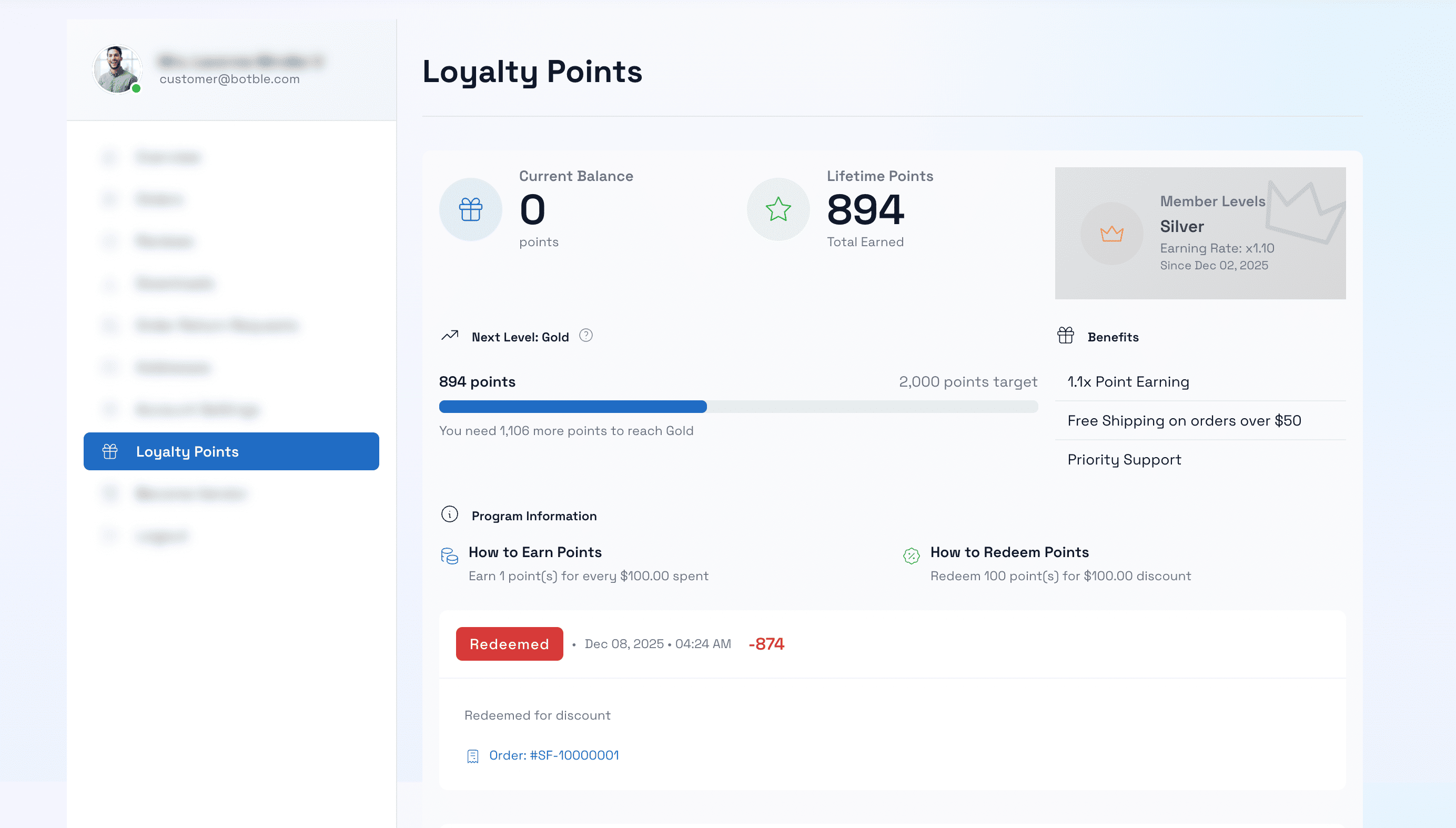 Customer Dashboard