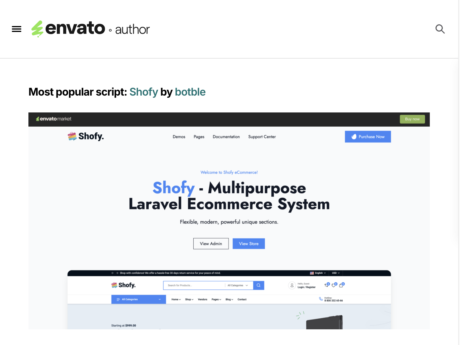 Shofy - most popular script 2024