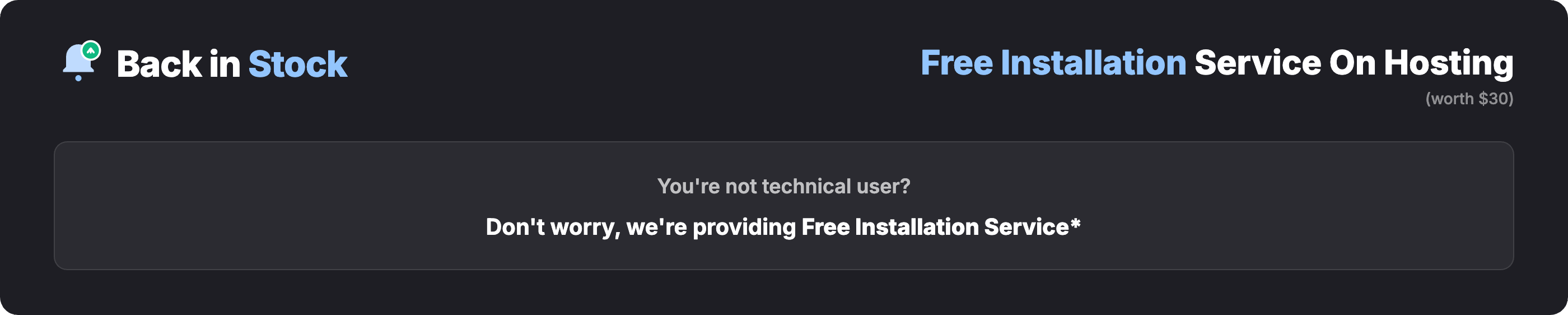 Free installation service