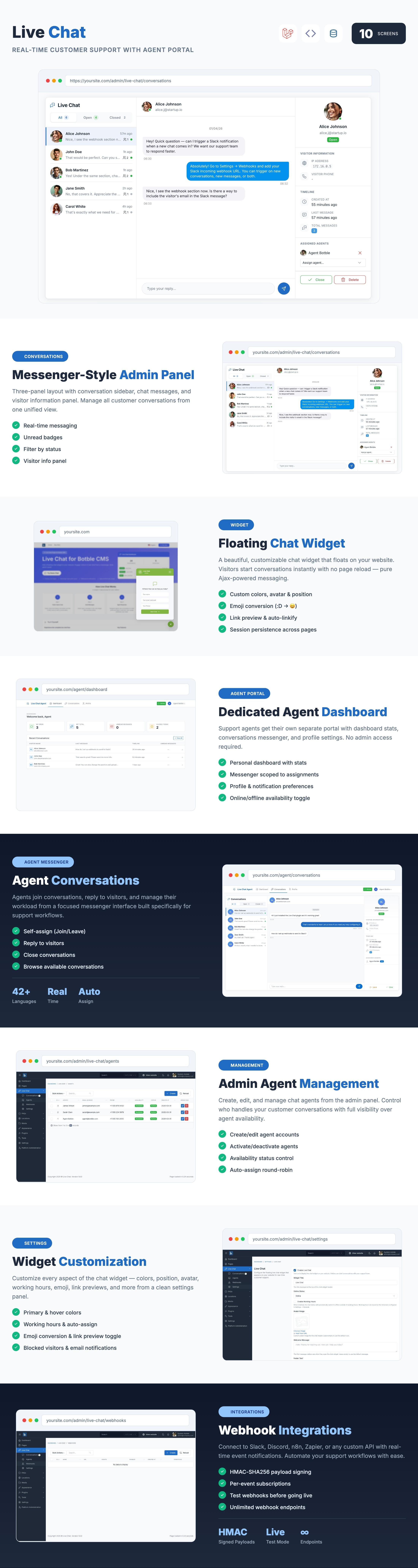 Live Chat - Floating Ajax Live Chat with Agent Portal for Botble CMS